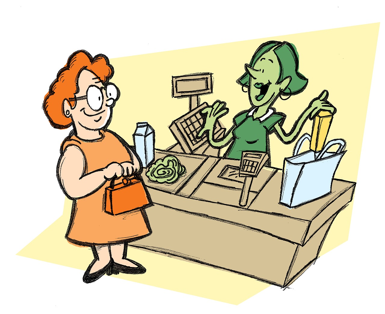 happy customer cartoon