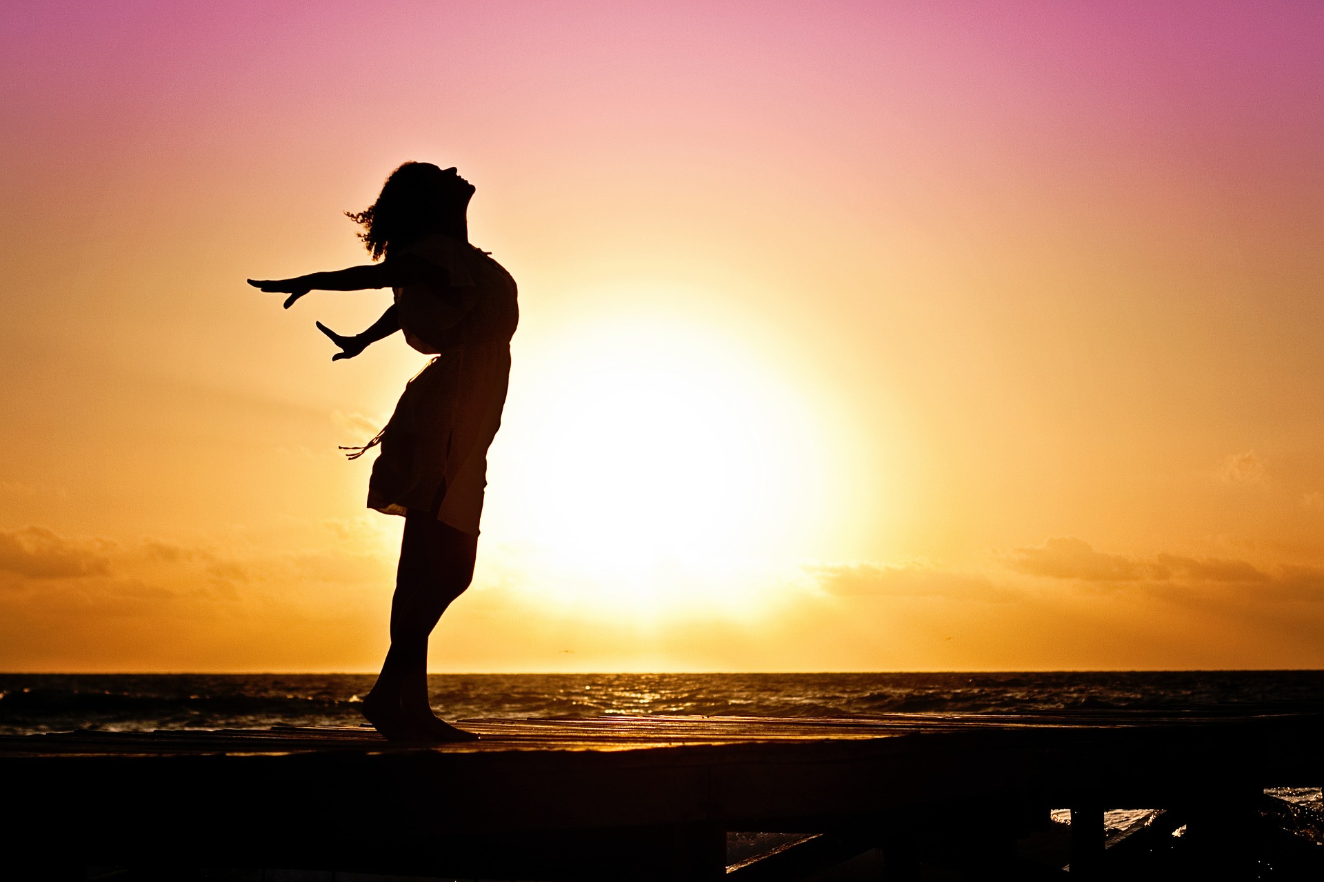woman silhouette sunrise