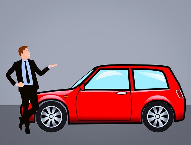 car salesman cartoon